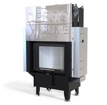 Стальная каминная топка с водяным контуром Defro Home RIVA SM G SHORT 16 кВт с гильотиной (черный шамот) KOM-RI-SM-G-SHORT-black clam фото