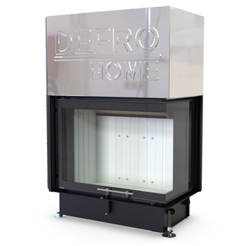 Стальная каминная топка DEFRO HOME Portal ME BP G 12 кВт с гильотиной (белый шамот) KOM-PORTAL-ME-BP-G-white clam фото