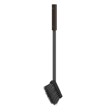 Сталева щітка для каміна SAVEN Brush L black 50 см з деревʼяною ручкою SB/L/BL фото