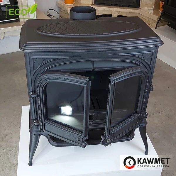Чугунная печь-камин KAWMET Premium ARES S7 ECO 11,3 кВт на дровах S7 фото