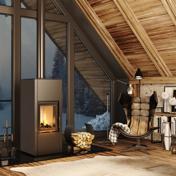 Сталева піч камін SAVEN Vatra L 40x50 ECO 6.6 кВт на дровах (чорний шамот) SV/L/40/50/BL фото
