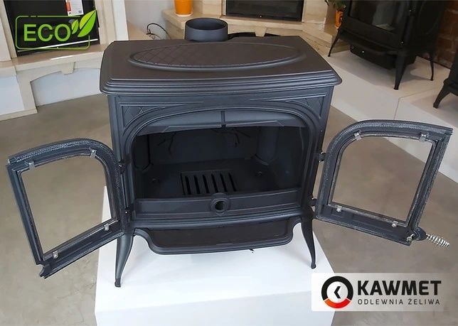 Чугунная печь-камин KAWMET Premium ARES S7 ECO 11,3 кВт на дровах S7 фото