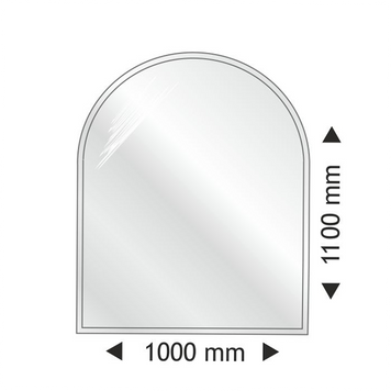 Полукруглая стеклянная основа под печь Uniflam 1100x1000х6 мм 9693 фото