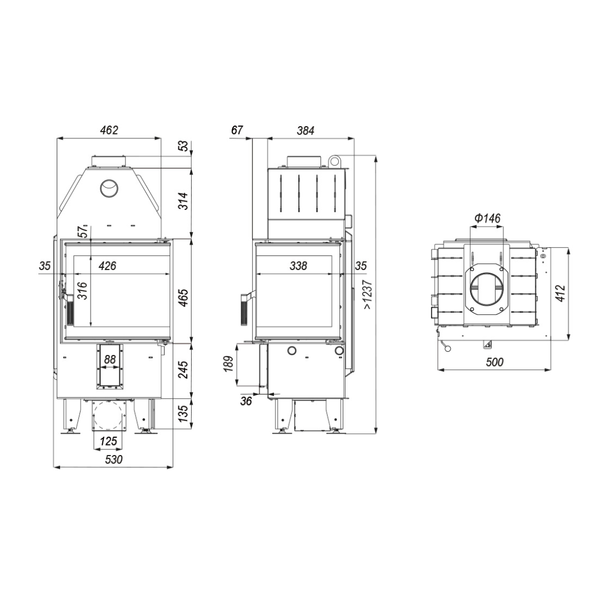 Стальная каминная топка DEFRO HOME INTRA XSM BL MINI 8,3 кВт (черный шамот) KOM-PR-XSM-BL-MINI-black clam фото