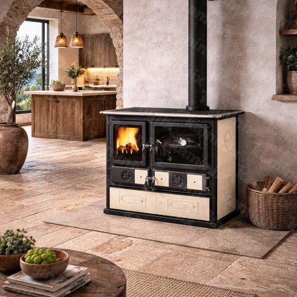 Кухонная печь на дровах La Nordica ROSA 8,8 кВт (CERAMICA Liberty Panna) 3003402 фото
