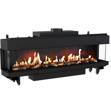 Газовая каминная топка Kratki LEO 200 LPG 17 кВт с трехсторонним стеклом LEO/LP/200/G31/37MBAR фото
