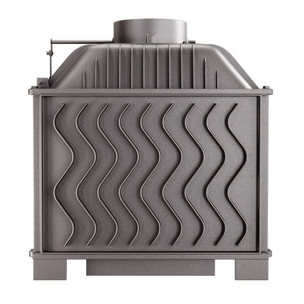 Чугунная каминная топка KawMet W17 DEKOR 12.3 кВт с хромированной отделкой KAW-MET W17 D 12.3KW/EKO фото