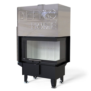 Стальная каминная топка с водяным контуром Defro Home RIVA ME BP G SHORT 19 кВт с гильотиной (белый шамот) KOM-RI-ME-BP-G-SHORT-white clam фото