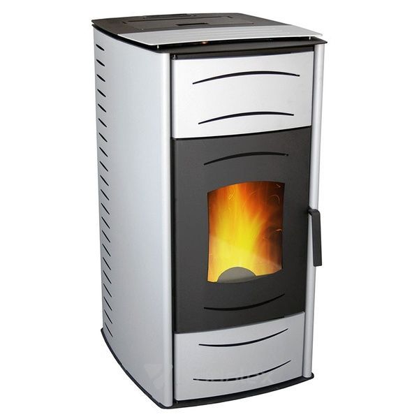 Пелетна піч-камін MBS Thermo Pellet 20 кВт з водяним контуром (сіра) 5160 фото