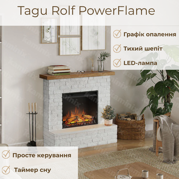 Каминокомплект Tagu ROLF PowerFlame с обогревом (белый) M470WH2-23PF1A фото
