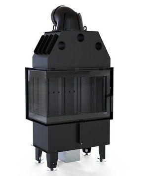 Сталева камінна топка DEFRO HOME INTRA SM BL MINI 10 кВт (чорний шамот) KOM-PR-SM-BL-MINI-black clam фото