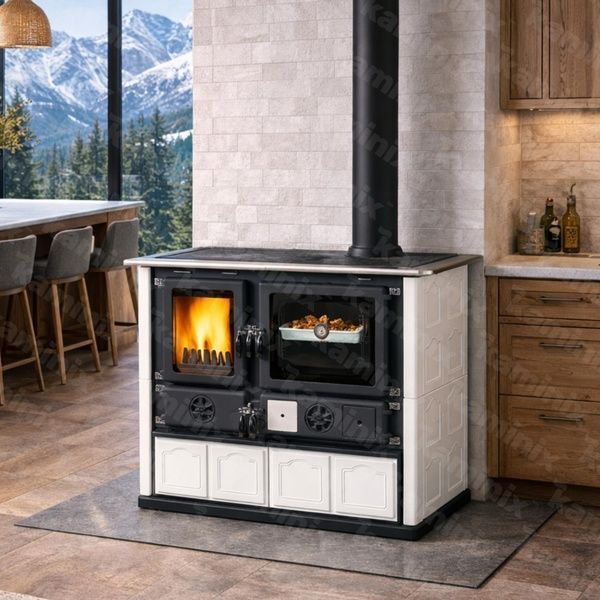 Кухонна піч на дровах La Nordica ROSA 8,8 кВт (MAIOLICA White Infinity) 3003421 фото