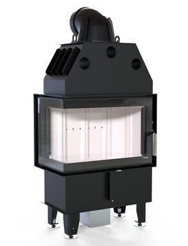 Сталева камінна топка DEFRO HOME INTRA SM BL MINI 10 кВт (білий шамот) KOM-PR-SM-BL-MINI-white clam фото