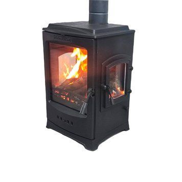 Чавунна піч-камін FLAME STOVE LODI LUX на дровах 5 кВт з боковими дверцятами FS-202YK фото