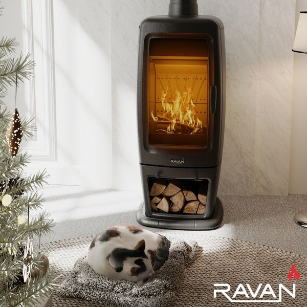 Чавунна піч камін Ravan Incorta Pro 14 кВт на дровах 5286 фото