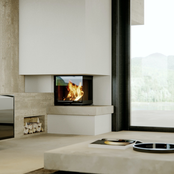 Сталева камінна топка DEFRO HOME INTRA XSM BP MINI G 8,3 кВт з гільйотиною (білий шамот) KOM-PR-XSM-BPG-MINI-white clam фото
