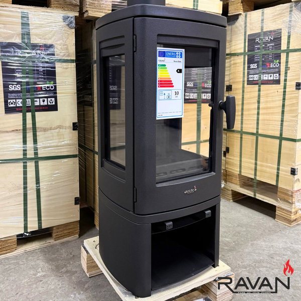 Чугунная печь камин Ravan Elara 10 кВт на дровах 5290 фото