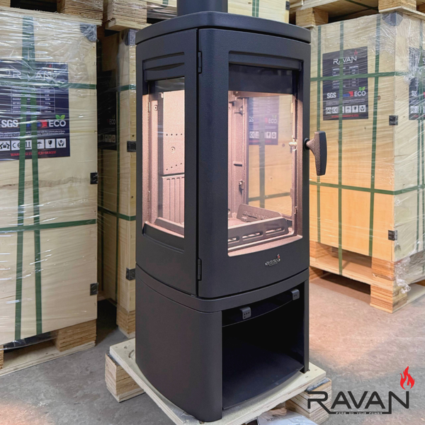 Чугунная печь камин Ravan Elara 10 кВт на дровах 5290 фото
