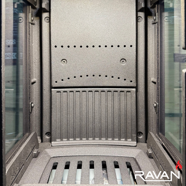 Чугунная печь камин Ravan Elara 10 кВт на дровах 5290 фото