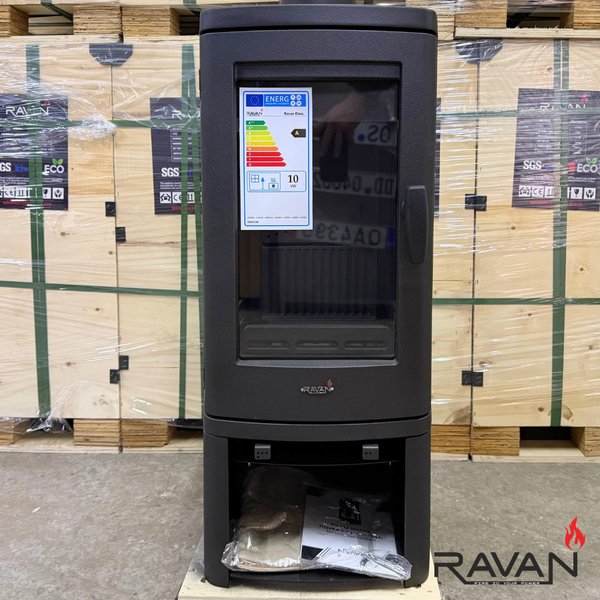 Чугунная печь камин Ravan Elara 10 кВт на дровах 5290 фото