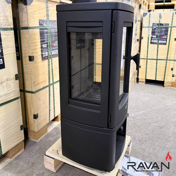 Чугунная печь камин Ravan Elara 10 кВт на дровах 5290 фото