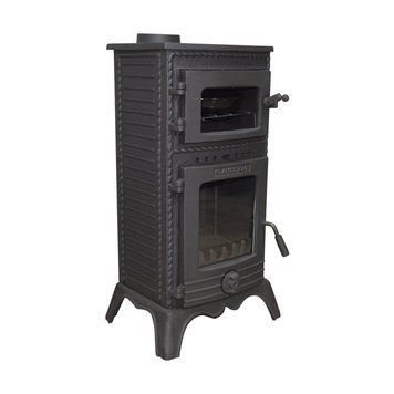 Чавунна піч-камін FLAME STOVE MAJOR на дровах 7 кВт з духовкою FS-053 фото