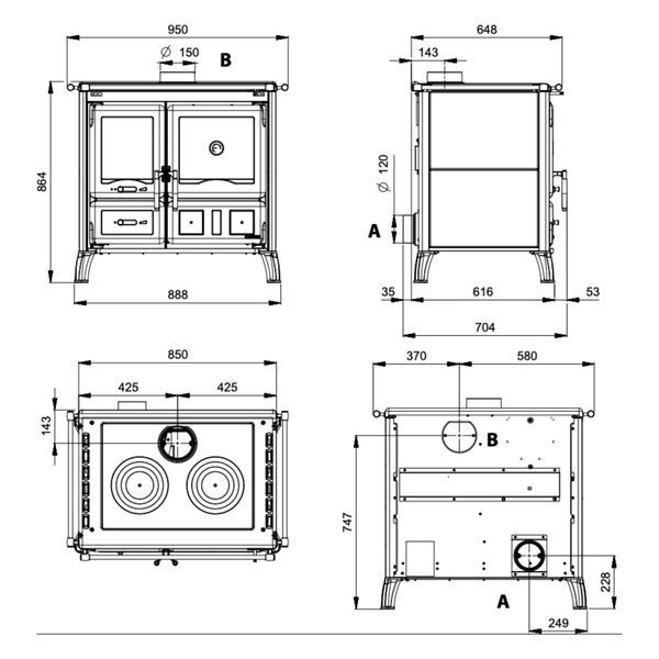 Кухонная печь на дровах La Nordica GARDENIA 9,5 кВт (PETRA) 3000910 фото