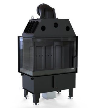 Стальная каминная топка DEFRO HOME INTRA SM BL 10 кВт (черный шамот) KOM-PR-SM-BL-black clam фото