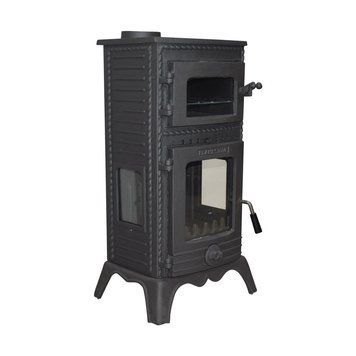 Чавунна піч-камін FLAME STOVE MAJOR LUX на дровах 7 кВт з духовкою FS-054 фото