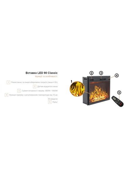 Електрична вставка AFLAMO LED 90 Classic з обігрівом LED 90 Classic фото