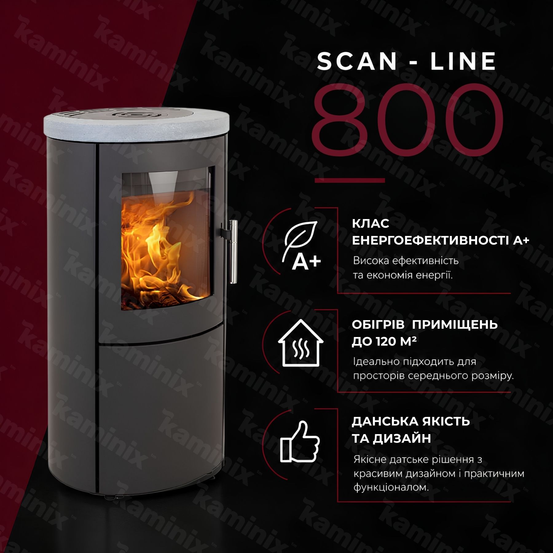 Переваги печі Heta Scan-Line 800