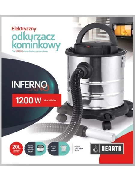 Камінний пилосос Inferno 1200 W для очищення каміна від золи та сажі Inferno 1200 W фото