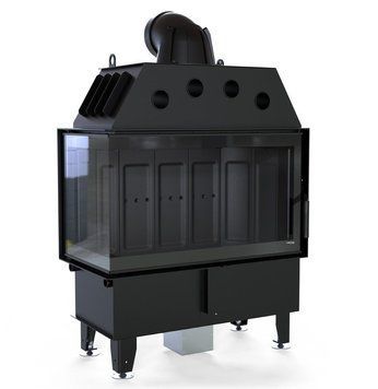 Стальная каминная топка DEFRO HOME INTRA ME BL 13 кВт (черный шамот) KOM-PR-ME-BL-black clam фото