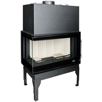 Сталева камінна топка UNIFLAM 860 EVO LBS 14 кВт з кутовим склом 3141 фото