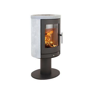 Сталева піч-камін Heta Scan-Line 850 6,8 кВт на дровах (Soapstone Turnable pedestal) 80451000/KON1209 фото