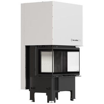 Стальная каминная топка KRATKI REGNOR 680/280 6 кВт с трехсторонним стеклом и гольотиной REGNOR/680/280 фото