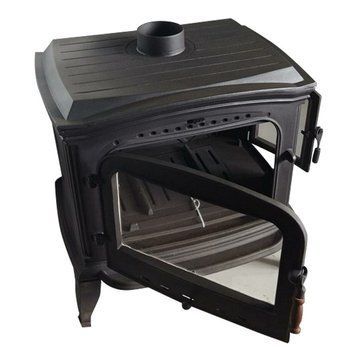 Чавунна піч-камін FLAME STOVE ALTARA на дровах 10 кВт з бічними дверцятами FS-031YK фото