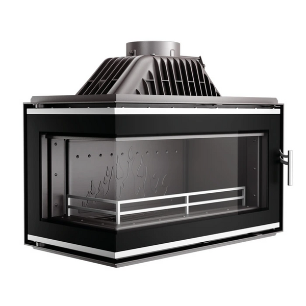 Чугунная каминная топка KawMet W16 13,5 кВт с левым боковым стеклом KAW-MET W16 LB 13.5KW/EСO фото