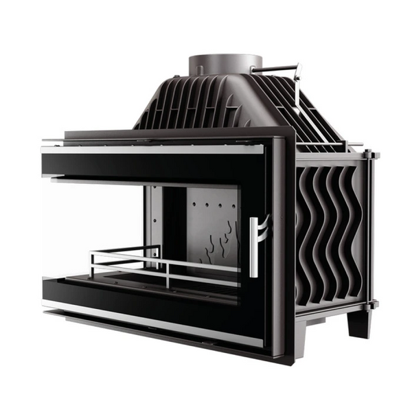 Чугунная каминная топка KawMet W16 13,5 кВт с левым боковым стеклом KAW-MET W16 LB 13.5KW/EСO фото