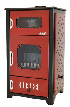 Піч кухня SABAH S100 RED 13,3 кВт з варильною поверхнею та духовкою на дровах S100 RED фото