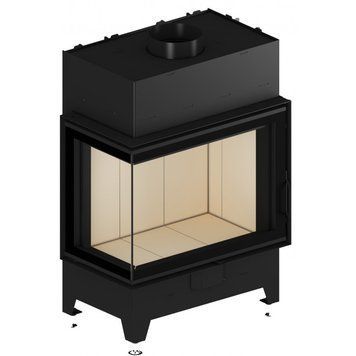 Стальная каминная топка AK SPARK 72x40x54 L/R 11 кВт на дровах с угловым стеклом AKS72/40/54L фото