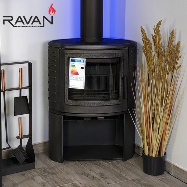 Чавунна піч камін Ravan Deluxe 14 кВт на дровах 5283 фото