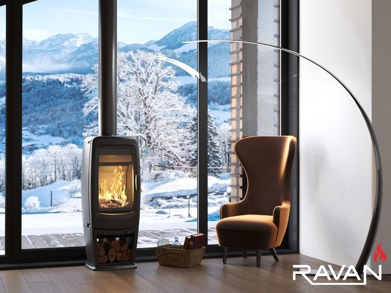 Чавунна піч камін Ravan Incorta 10 кВт на дровах 5280 фото