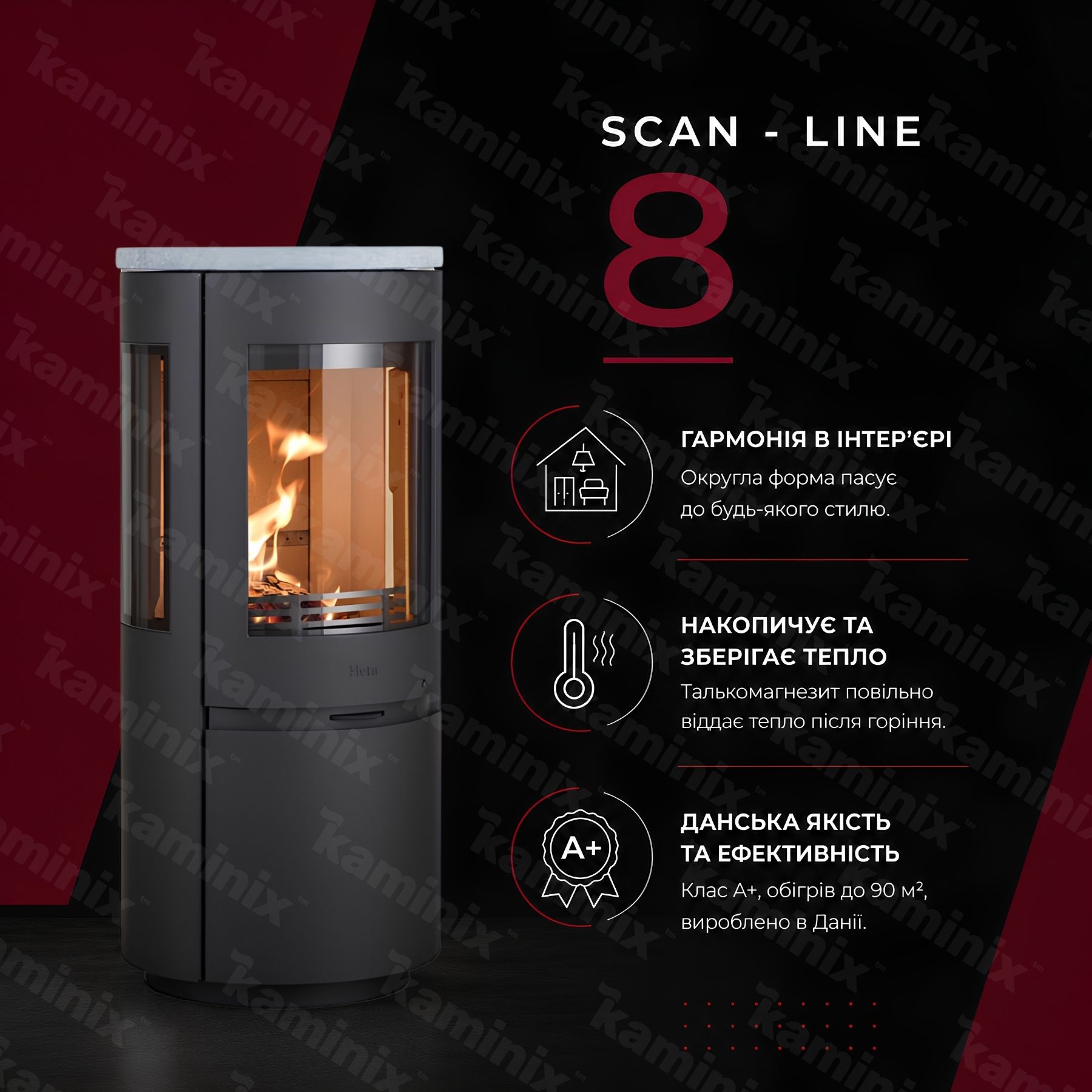 Переваги печі Heta Scan-Line 8
