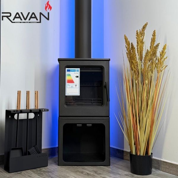 Чавунна піч камін Ravan Magic 10 кВт на дровах 5268 фото
