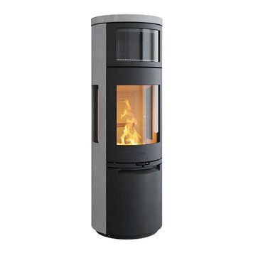 Сталева піч-камін Heta Scan-Line 900B side windows з духовкою 6,8 кВт на дровах (Soapstone) 8059-022354/KON1205 фото