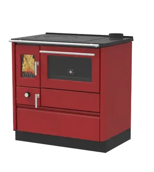 Піч кухня ALFA-PLAM ALFA 85 G 8 кВт з духовкою на дровах ALFA 85 G ЧЕРВОНИЙ фото