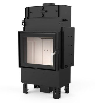 Стальная каминная топка с водяным контуром Defro Home NAVI SM 14 кВт (белый шамот) KOM-NA-SM-white clam фото