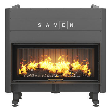 Сталева камінна топка SAVEN Balance Up Black 110х50 ECO 15 кВт з гільйотиною (чорний шамот) SB/110/50/UP/BL фото