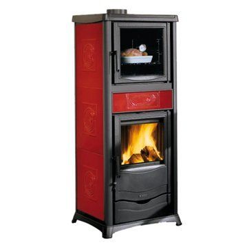 Варочная печь-камин La Nordica TERMOROSSELLA PLUS FORNO DSA 11,1 кВт с водяным контуром и духовкой (CERAMICA Liberty Bordeaux) 3004500 фото